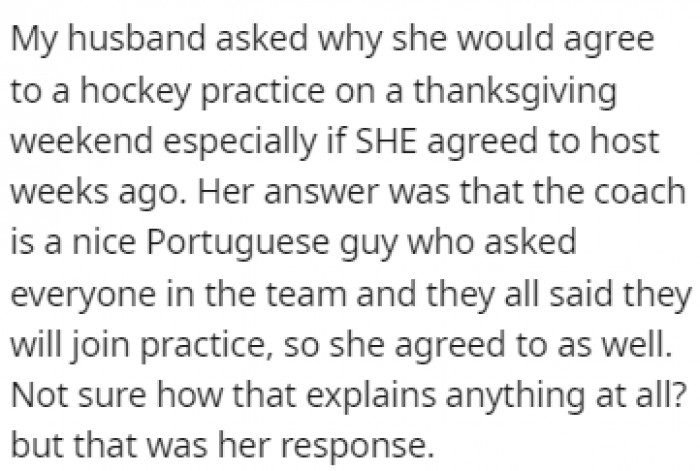 It's Safe to Say That Her Explanation Was Lackluster