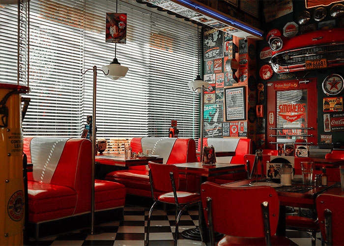 A restaurant that has retained its vintage décor since the '80s often serves up timeless classic meals.