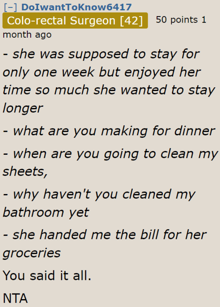 Reasons why the aunt is the real a-hole