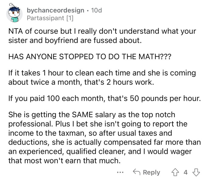 “If you paid 100 each month, that's 50 pounds per hour.”