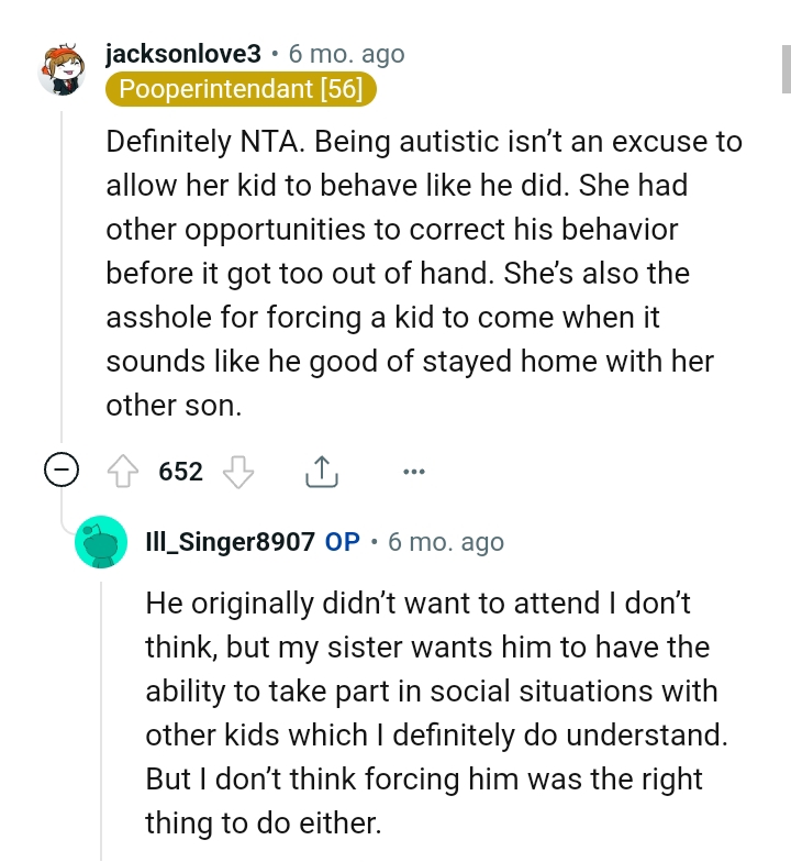 Don't force a kid to parties