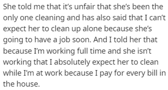 The fiancé believes that this isn't fair