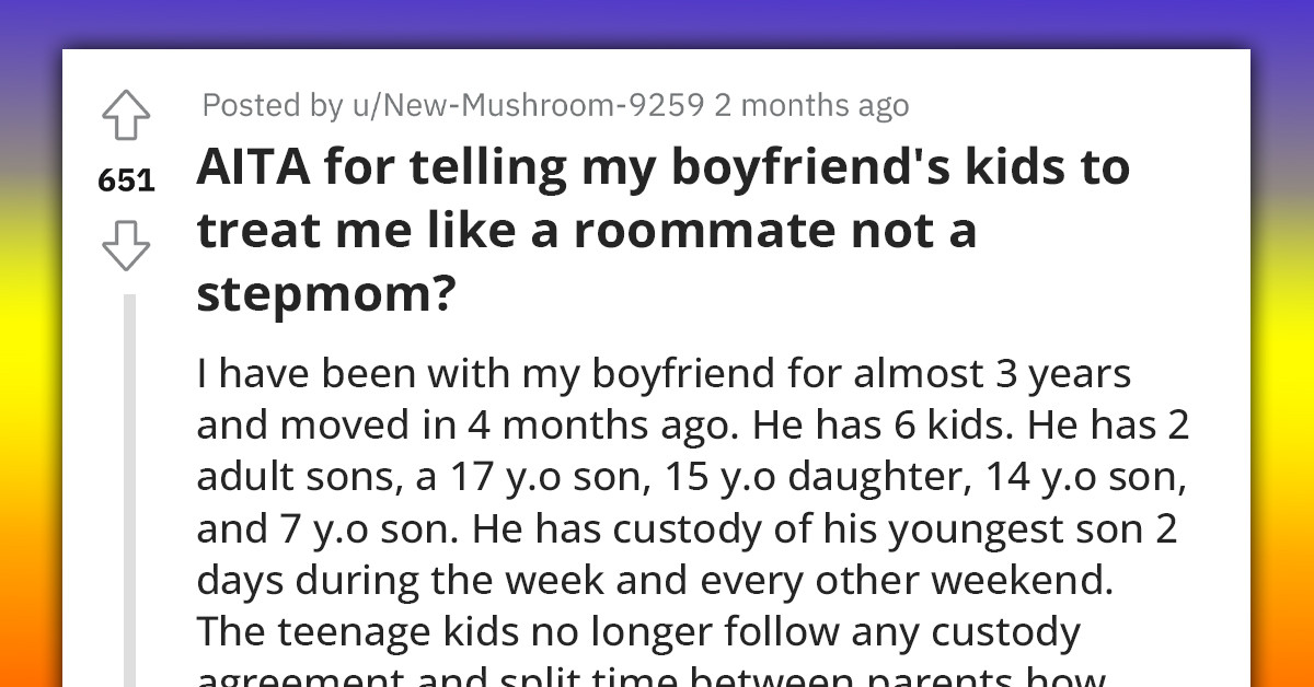 Redditor Tells Stepchildren She Wants To Be Treated As A Roommate And Not Stepmom, Provokes Fierce Reaction From Their Dad