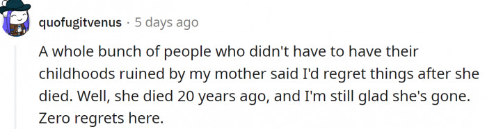 People who went completely NC said: