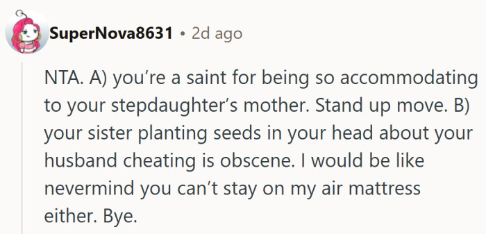 A sharp take that applauds the generosity shown to Ann while calling out how low it is to weaponize cheating fears.