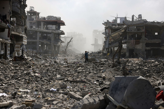 Jared Kushner speaks at a press event about Gaza infrastructure investment plans.