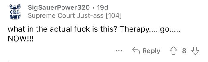 Get some therapy immediately!