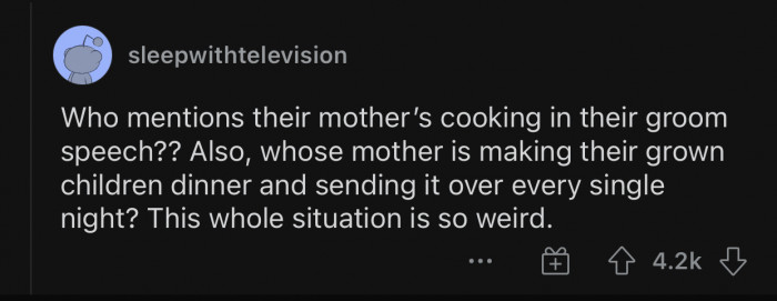 Why even mention that in your groom's speech?