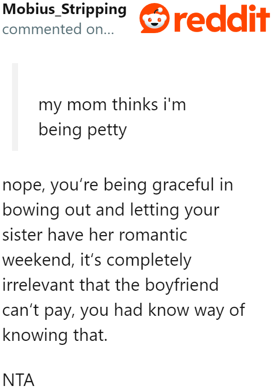 This is One Way of Looking at the Situation: The OP Graciously Stepping Aside to Allow the Couple to Enjoy Their Time Together.