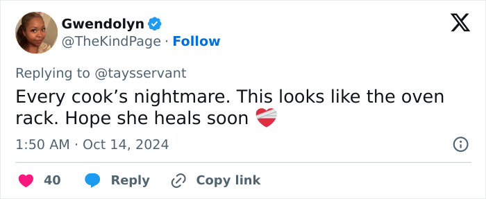 13. Wishing Taylor a speedy recovery.