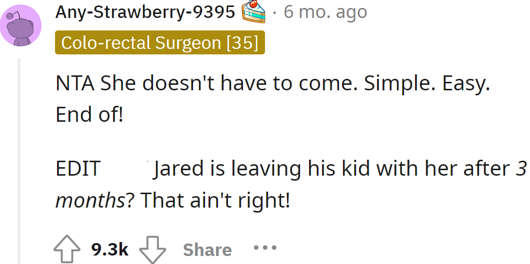 Kenzie is not obligated to attend