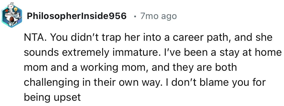 “I’ve been a stay-at-home mom and a working mom, and they are both challenging in their own way.”