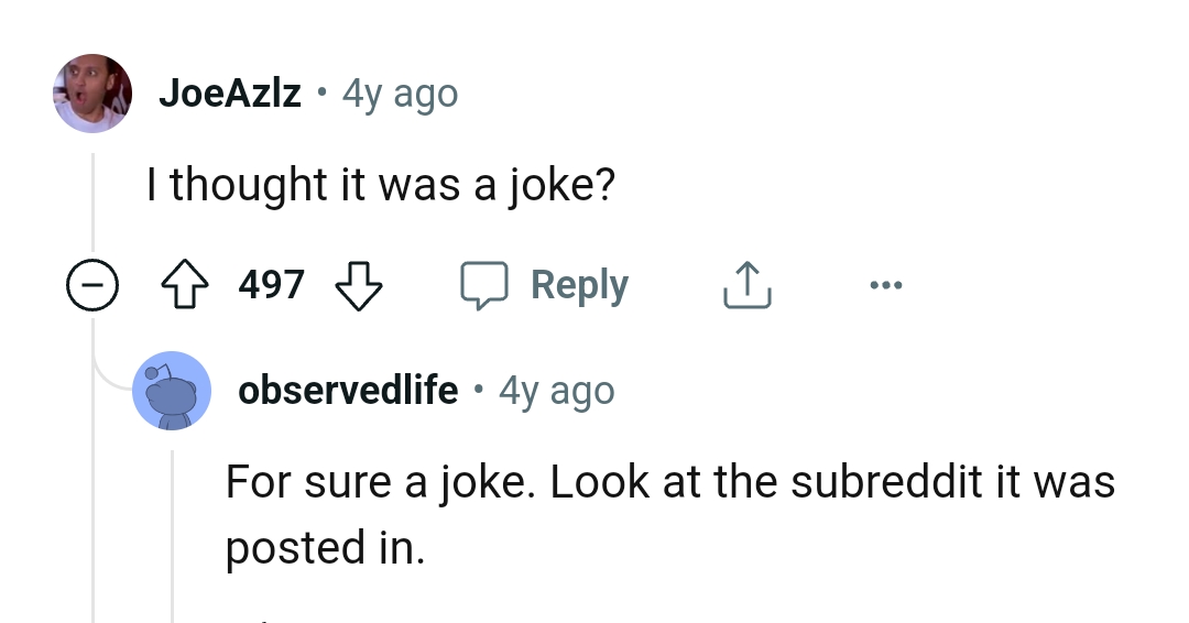 This Redditor thought it was a joke
