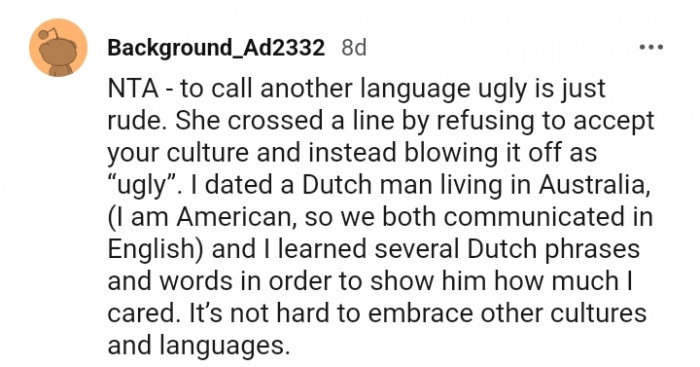 16. Calling another language ugly is just so rude