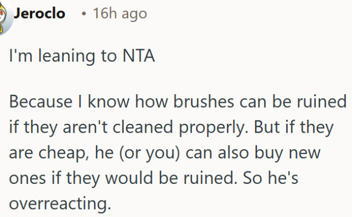 Cheap brushes don't make the overreaction any less real