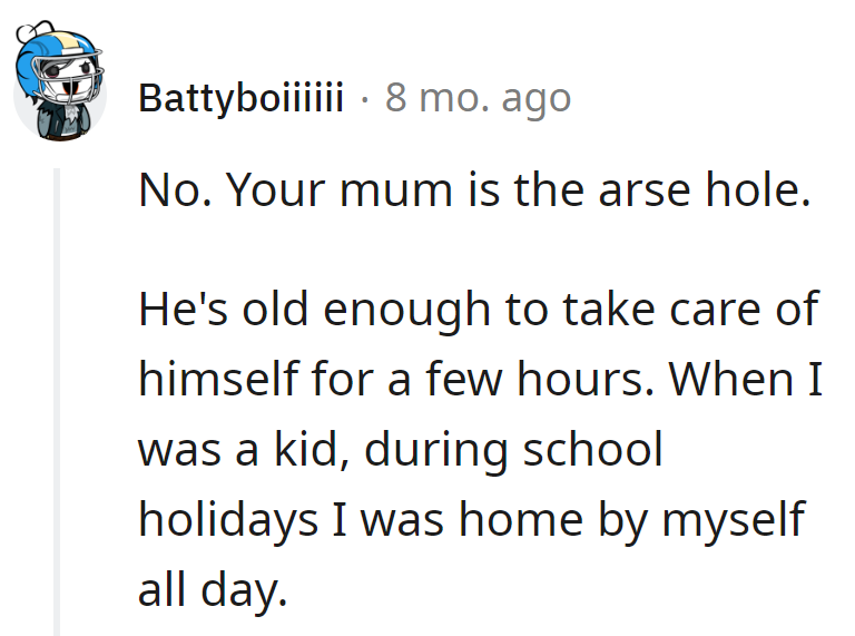 At his age, the kid's practically a solo pro. Back in the day, holidays were DIY survival.