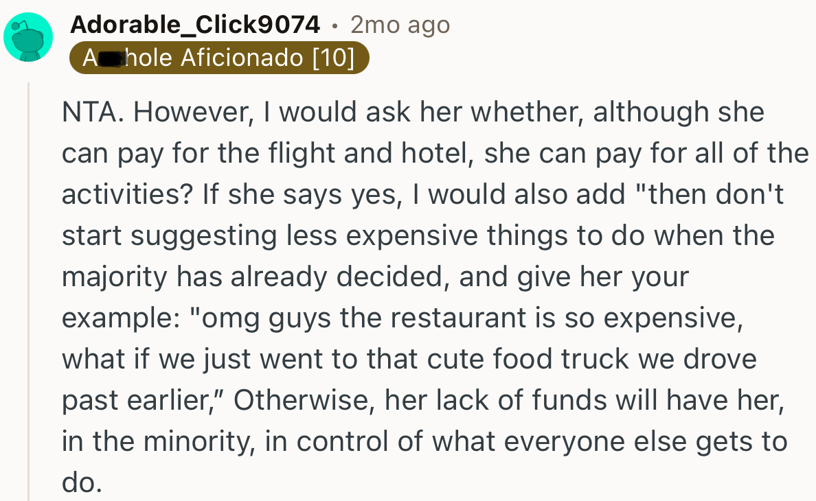 Interesting Suggestion from the Commenter