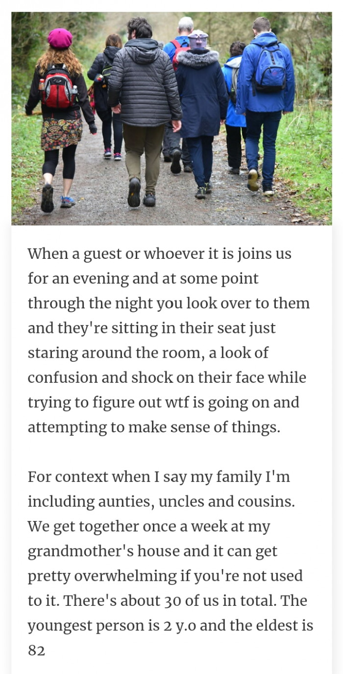 #19 Being around extended family.