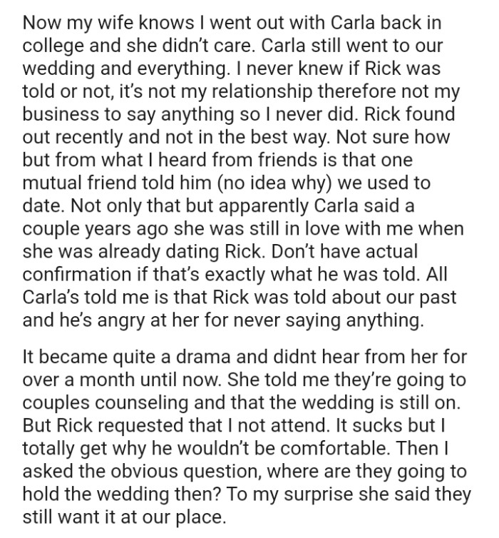 Carla said a couple years ago she was still in love with the OP