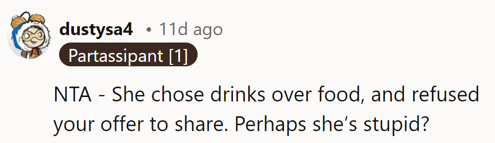 Seems like she got caught between a drink and a dine. Maybe next time, she'll pick smarts over sips.
