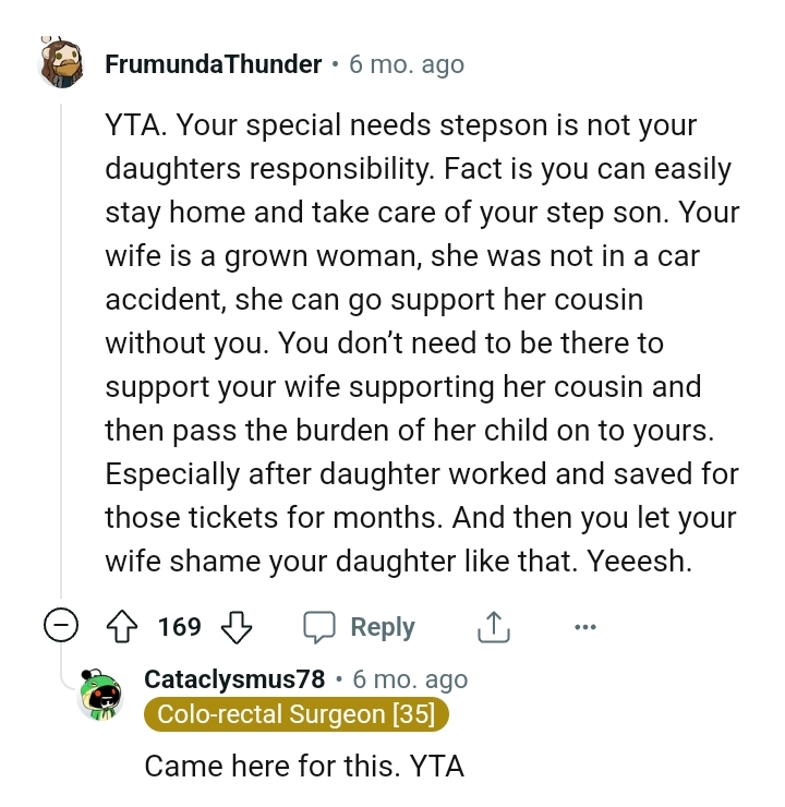 The OP doesn't need to be there to support the wife