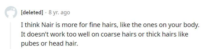 Nair's strength: fine hairs; a hairy situation for the rest! Choosing the right tool for the hair-raising job is key.