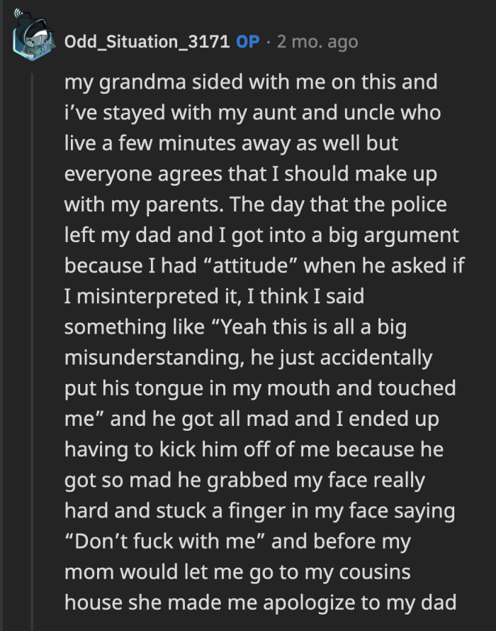 When OP Stops Talking to Their Abusive Parents in the Future, Then They Should Know Why.