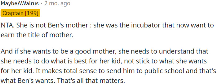 Prioritizing OP's son's well-being over personal desires