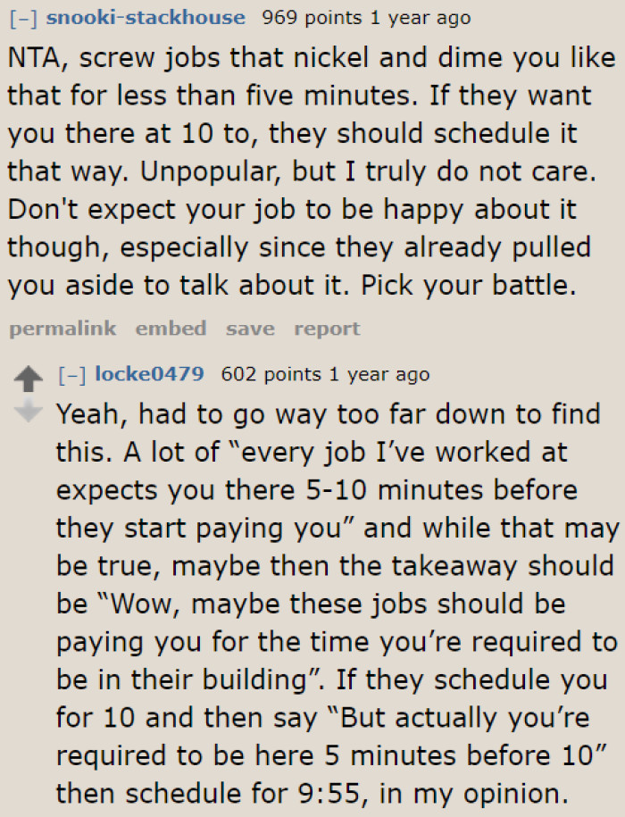 There were a few people who backed the OP, though.