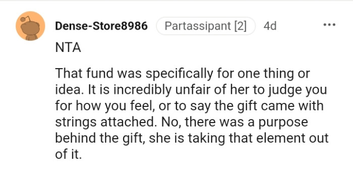 There was a purpose behind the gift