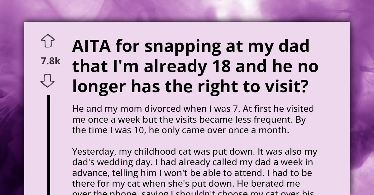 AITA For Telling My Dad He Can't Visit Anymore Now That I'm 18