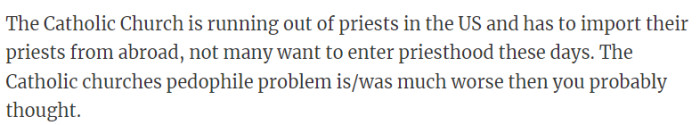 16. The Catholic Church is running out of priests in the US