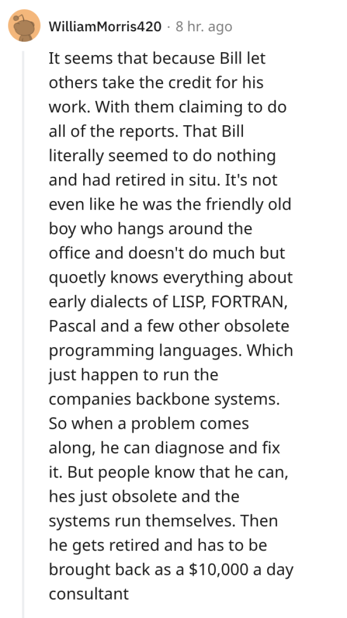 Many people fail to appreciate all the work the quiet guy was doing until he left