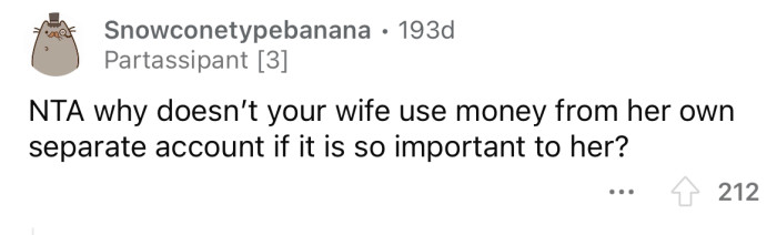 Can't she use her own money?