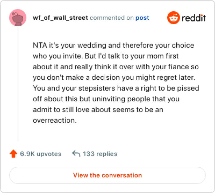 It might appear to be an excessive response to uninvite people you still care about.