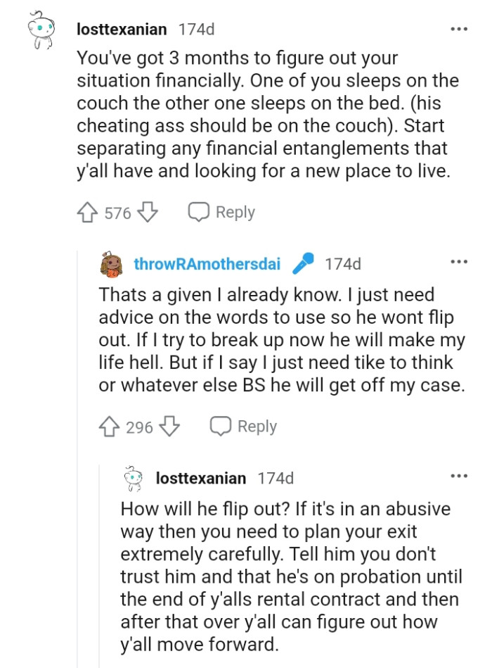 Start separating any financial entanglements that they have