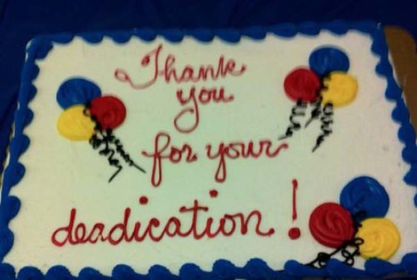 12. Dedication cake.