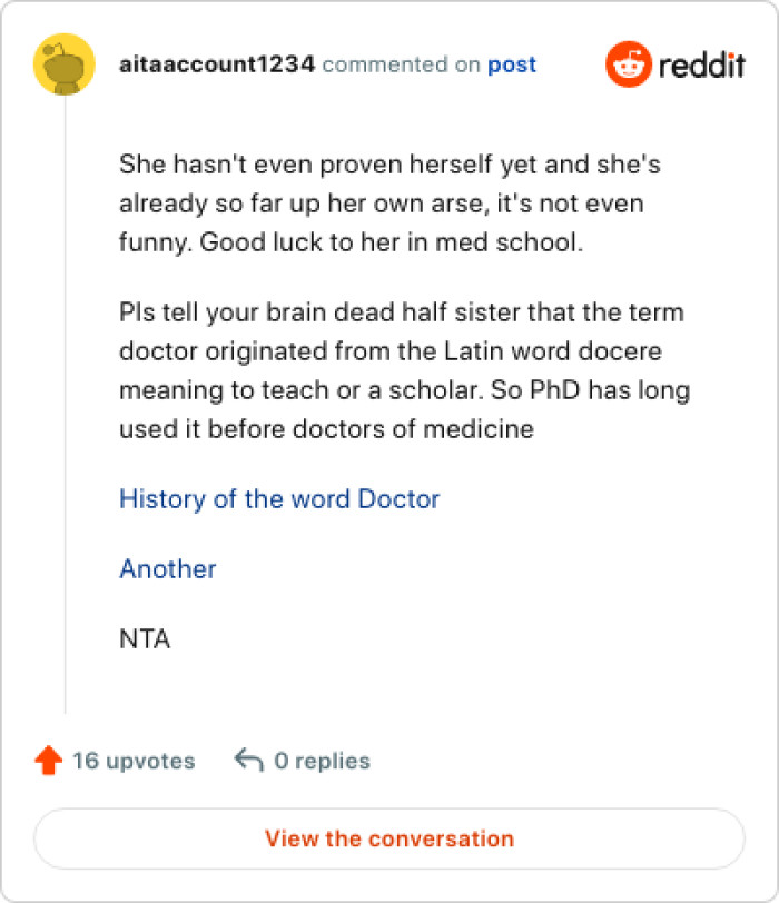 This Redditor is wishing her luck in med school