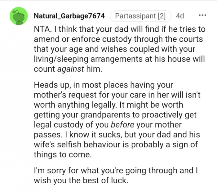 Getting your grandparents to proactively seek legal custody.