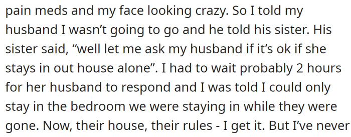 Therefore, she couldn't go shopping with them and asked to stay at home