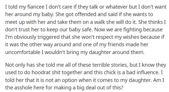 Then this is when he gets into the details about how his wife reacted when he explained his concerns about the friend.