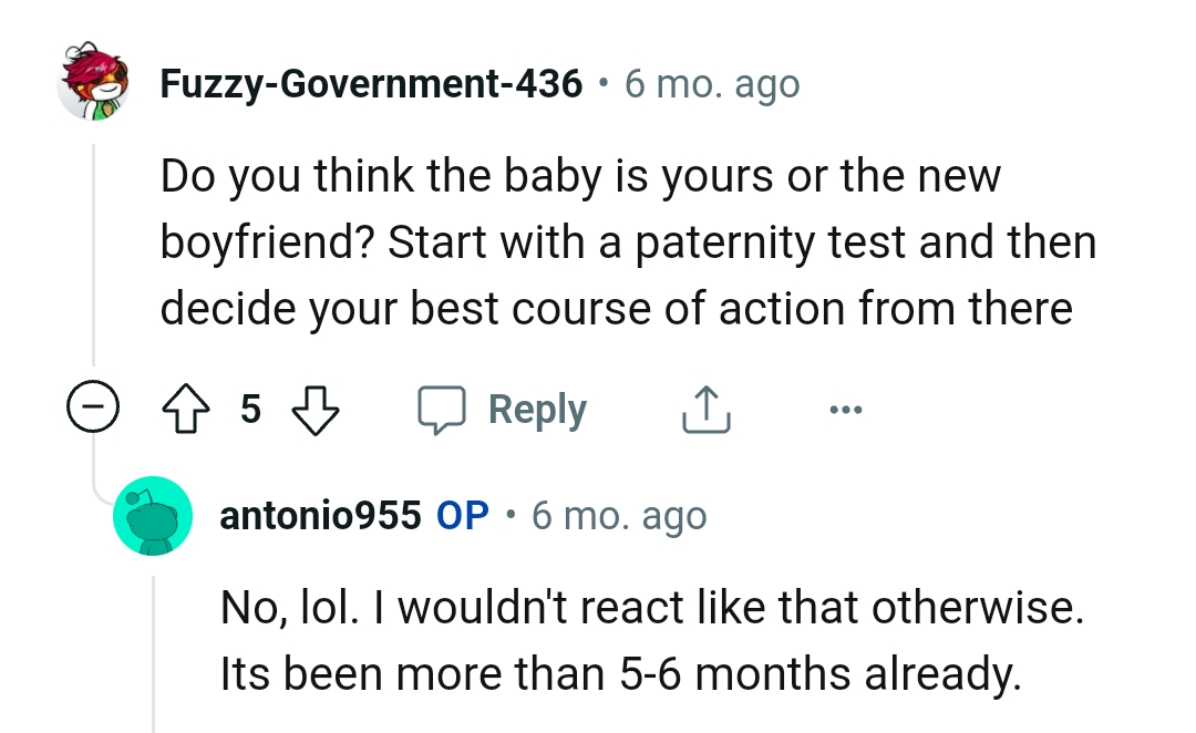 The OP should first start with a paternity test