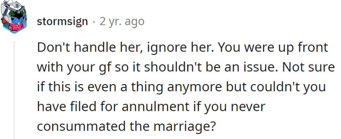 Ignoring her would be the best option