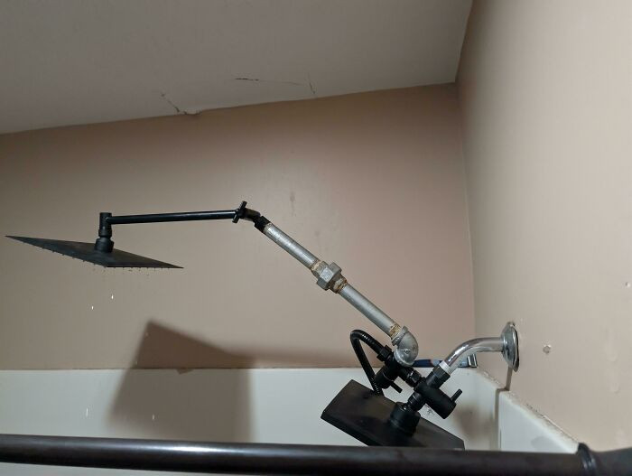 "My Roommate's Solution To Making Our Shower Tall People Friendly"