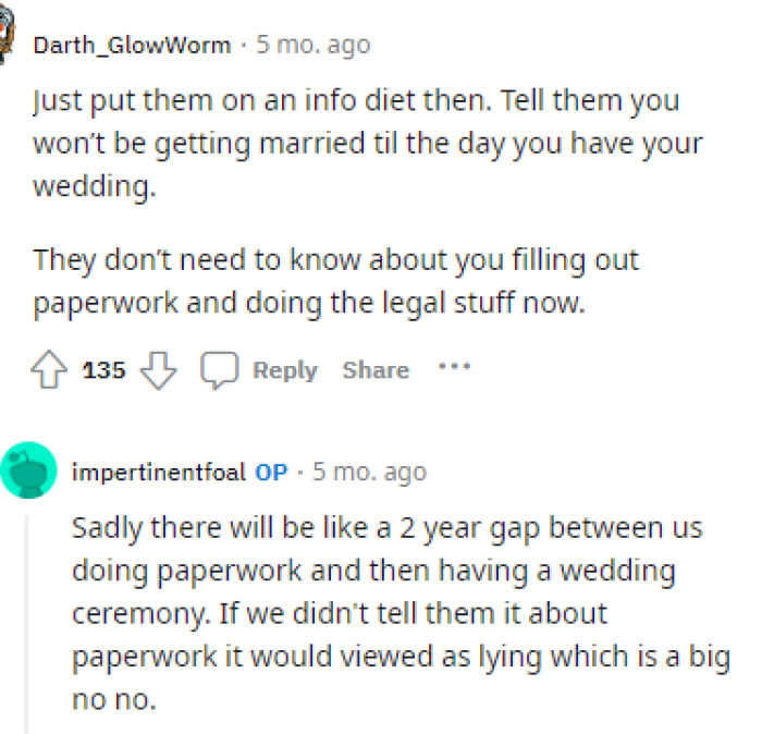 It seems like some people are giving her advice, but she's not willing to withhold the truth from them.