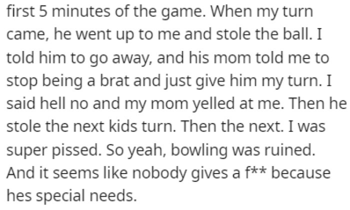 John went on to steal OP's turn and kept doing it to other kids