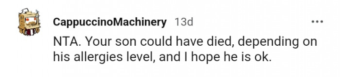 This Redditor hopes the OP's son is okay