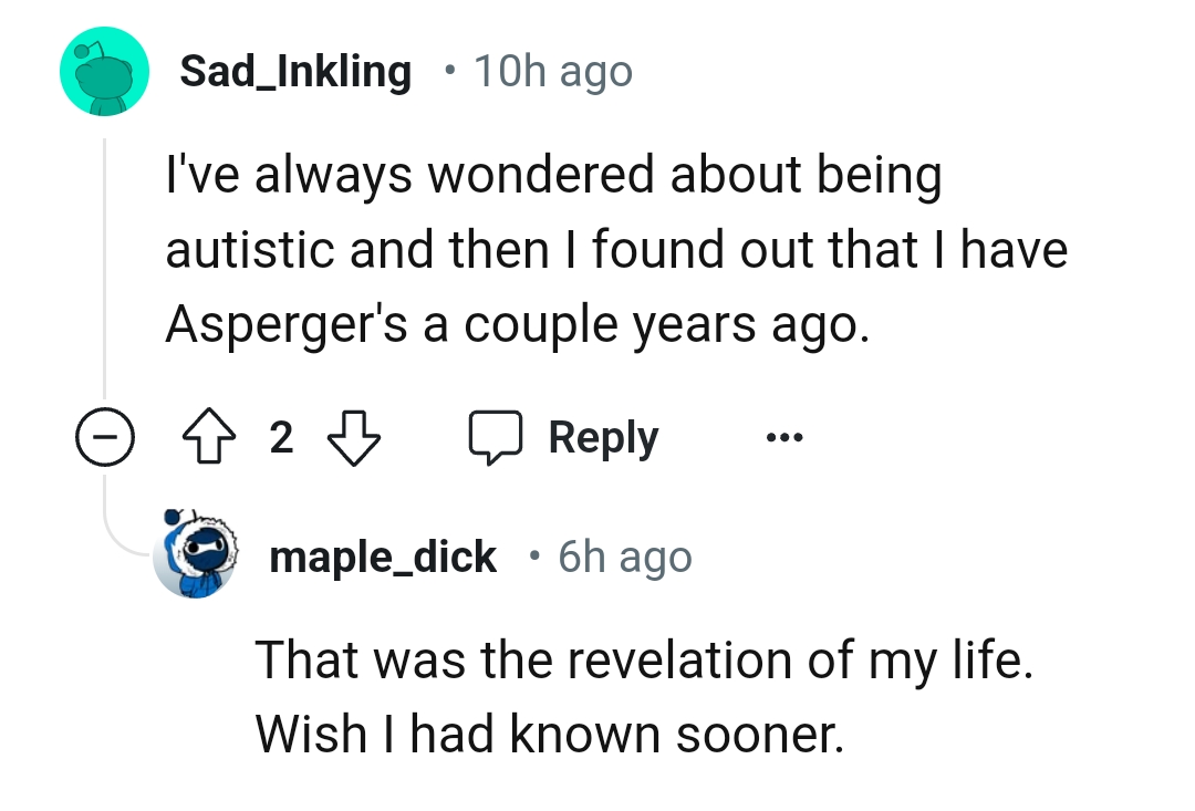 17) When you think that you're autistic