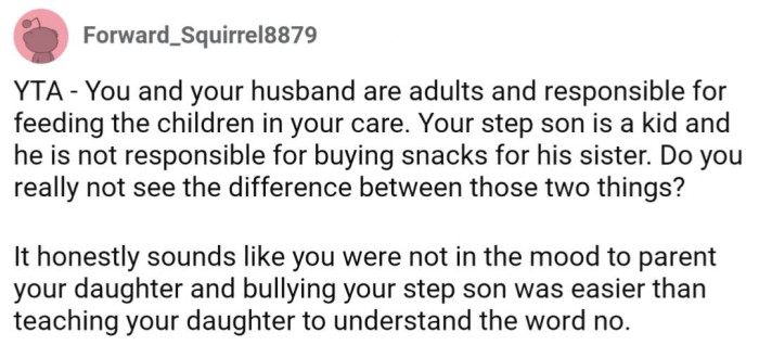 What does it say about OP that bullying her stepson was easier than teaching her daughter