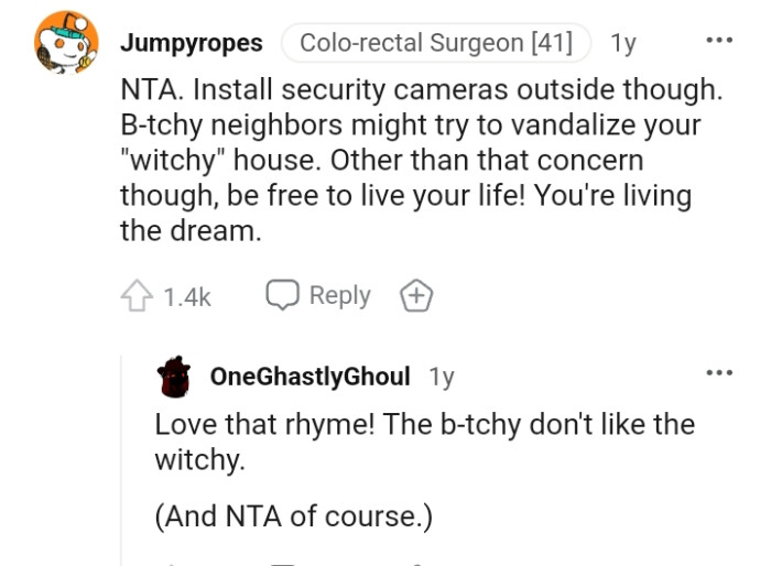 The OP should be free to live her life